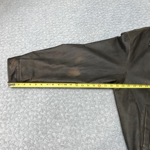 Austin Clothing Co Leather Jacket Mens XL Brown Zip Bomber Pig Nappa Quilted - Picture 9 of 16